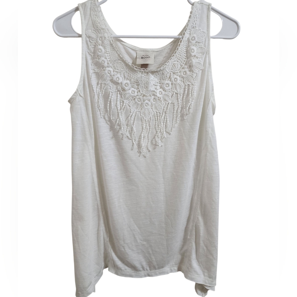 Knox Rose White Lace Detail Tank Top